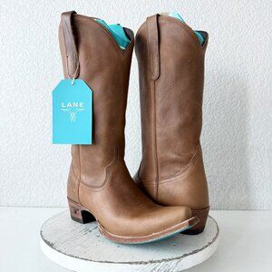 Lane EMMA JANE Womens Cowboy Boots 8 Brown Western Cowgirl Mid Calf Tall Boots